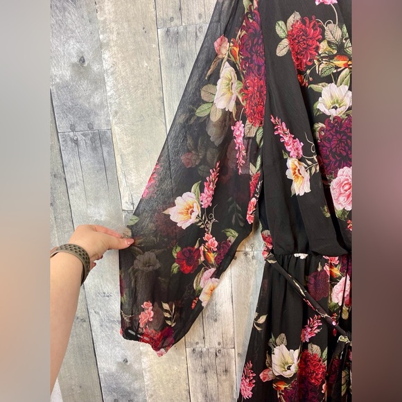 City Chic Floral Paradise Long Sleeve Maxi Dress Size 18. - Picture 7 of 15